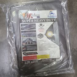 12ft × 20ft Super Heavy Duty Grey Tarp