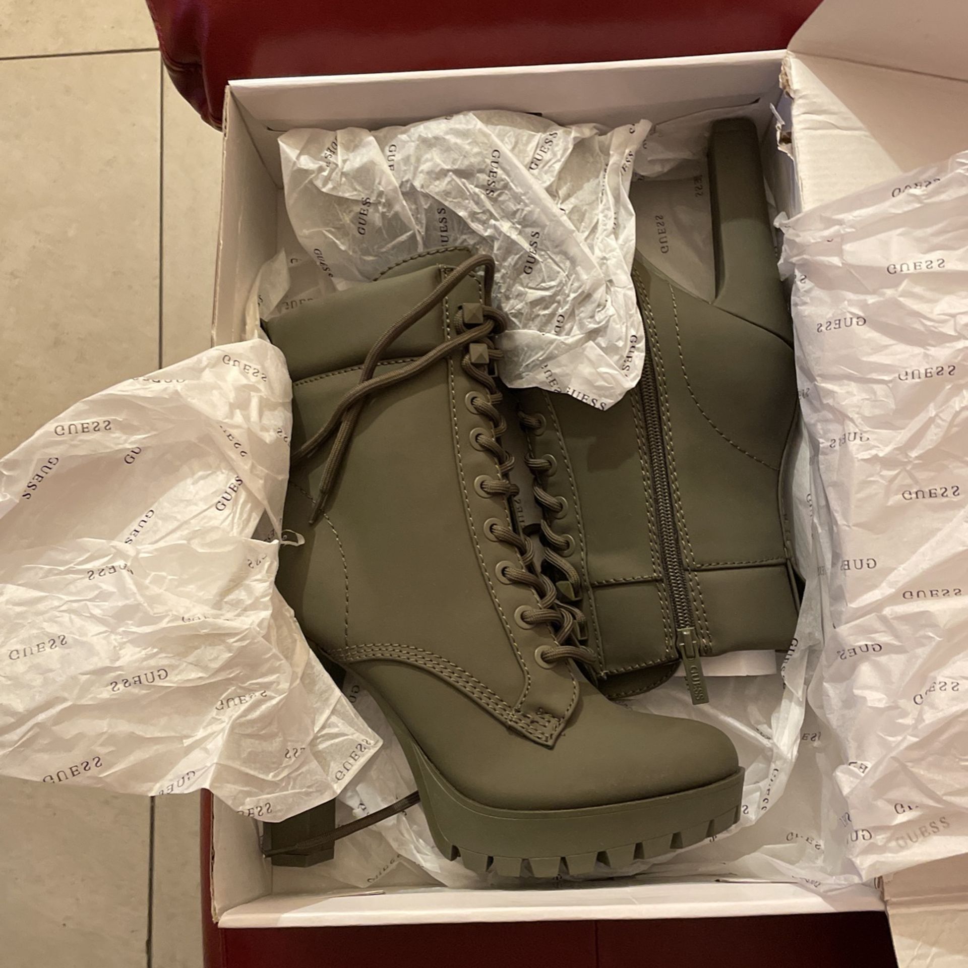 Green Guess Boots Size 8 Brand New