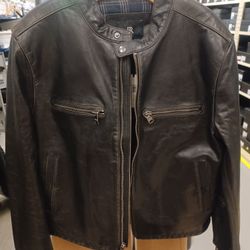 100% Men's Leather Biker Jacket. Size L