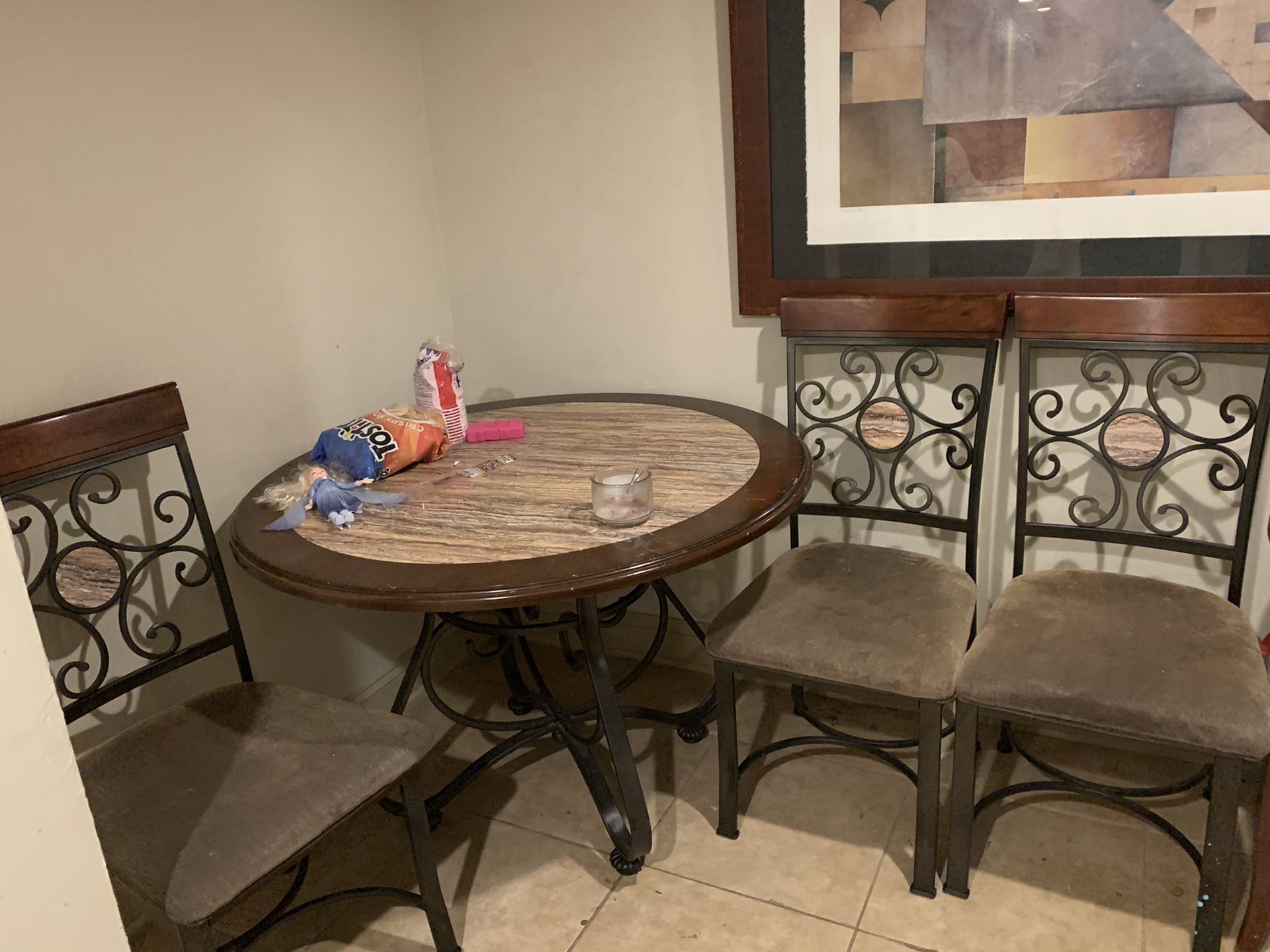 Dining table and 4 chairs