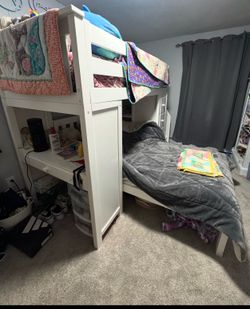 Bunk beds with desk and storage (can be sold as two separate beds)