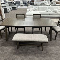 Brown And Grey Dining Kitchen Table Set 