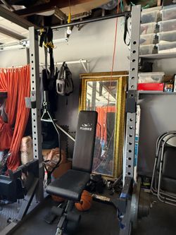 Squat rack and weights for sale