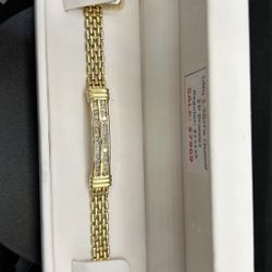 BRAND NEW 14KY 2.38CTW Channel Set ID Bracelet