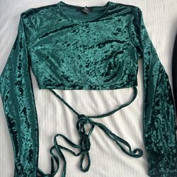 Green Top (strings To Cross At The Waist)