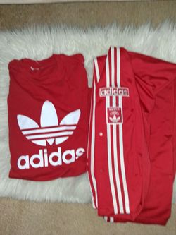 Adidas Red Track Suit Set