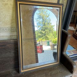 28 x 40.5 inch custom wood frame wall mirror