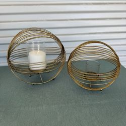 Pair Candle Holders - Model Home Decor 