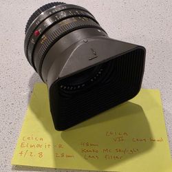 Leica Elmarit R f/2.8 28mm With Lens Hood Original Safari Olive Edition Rare