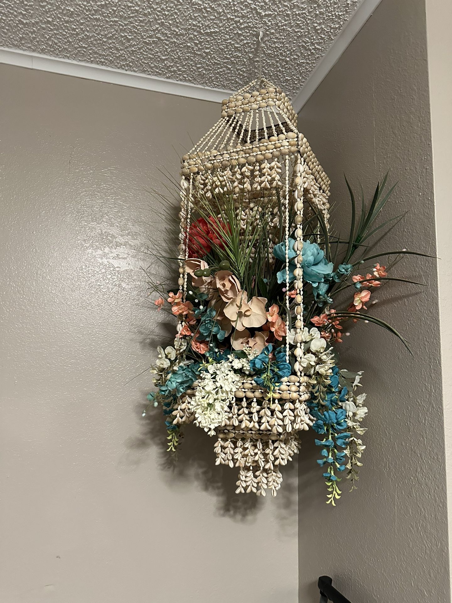 Vintage Seashell Hanging Plant Holder CASH ONLY 