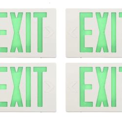 NEW! 4 Pack Of SPECTSUN Led EXIT Sign Light, Hardwired Green Color Exit Commerical Lighting