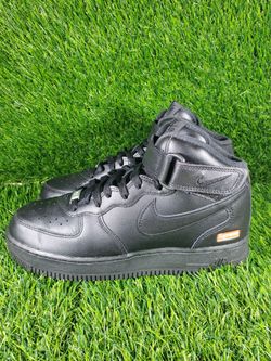 Size 7.5 - Supreme x Nike Air Force 1 Mid Box Logo - Triple Black