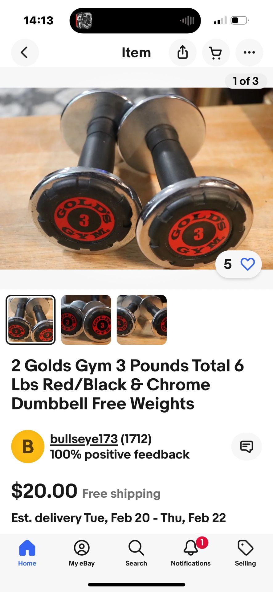 4 Golds Gyms 8 & 10 Pounds Total 28 Pounds Red/Black & Chrome
