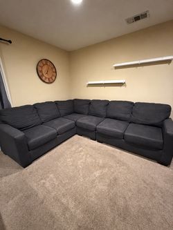 Ashley Furniture Dark Gray Fabric Sectional Sofa