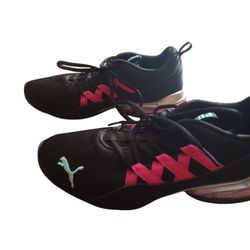 PUMA WOMAN'S SIZE 7 RAIZE PROWL PROP  BLACK MESH RUNNING SHOE  PRE-OWNED VGC