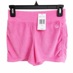 Juicy Couture Pink Terry Sweat Shorts Women’s XS Logo Elastic Waist Pull-On