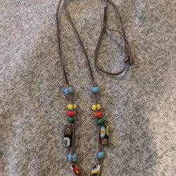 Vtg Murano Millifiori Colorful Beaded Necklace 