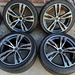 New 18 Inch BMW Wheels Oem Stock 5x112 M Series Rims W New Tires Michelin Staggered Fits 3, 4, 5, Series Z Auto Parts Takeoffs  Cars 