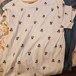 Men's Marx & Dutch Hainley Shirt White With Pineapple Shapes Size Large 