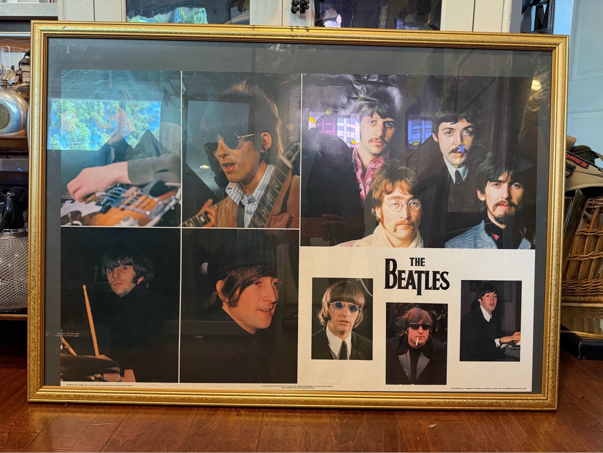 The Beatles 1981 PACE 8021 Giant Poster Vintage framed
