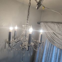 5 Lights Vintage Crystals Chandelier 
