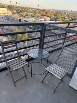 Patio Furniture - Glass Table & Two Chairs