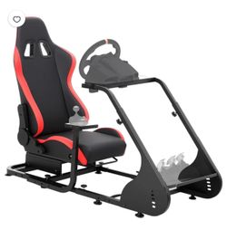 Racing simulator with pedals and steering wheel Logitech