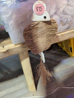 Handmade Straw Fish Wall Hanging Decor