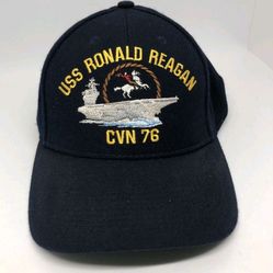 USS Ronald Reagan CVN 76 Logo Baseball Cap – Adjustable Velcro – Looks New