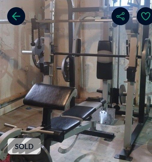 Gold Gym Smith Machine GR7000 With Bench And Weights