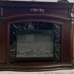 TV Stand w/Built-in Electric Fireplace With Remote- LIKE NEW
