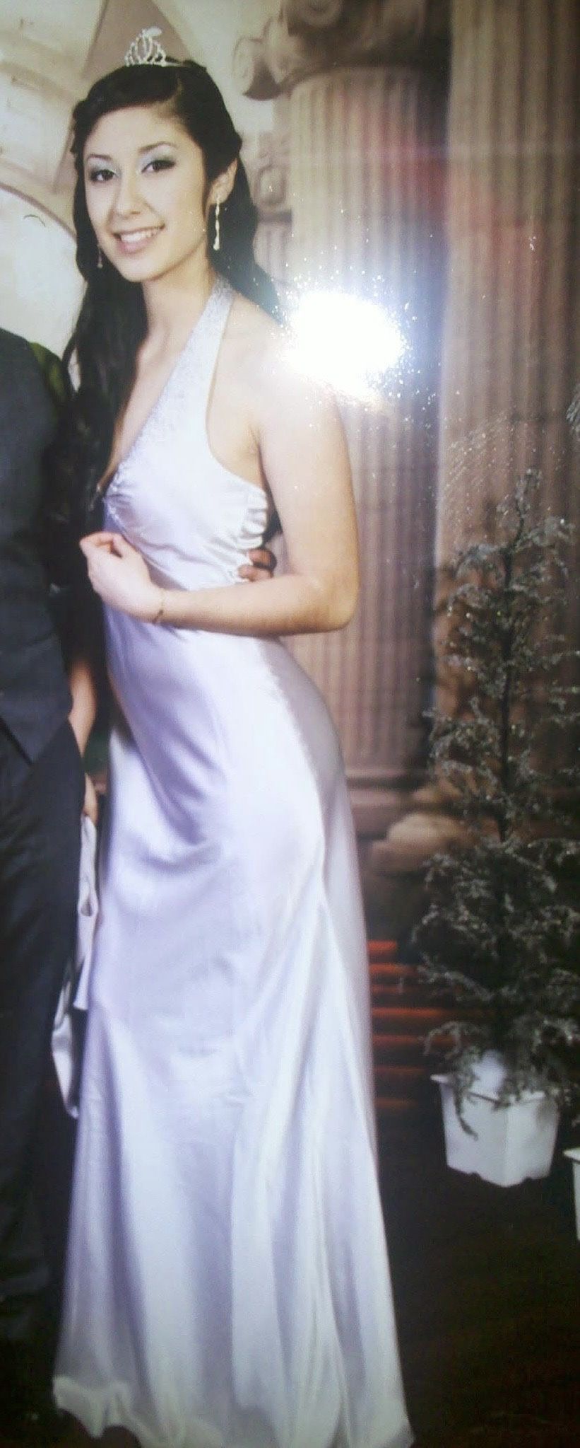 Silver Silk Formal Dress