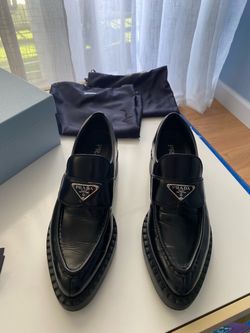 100% Auth. PRADA Spazzolato Loafers Shoes Size 38.5 $650