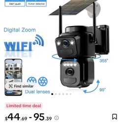 Brand New 2K Dual-Lens Solar Security Camera – Wireless WiFi – Sealed