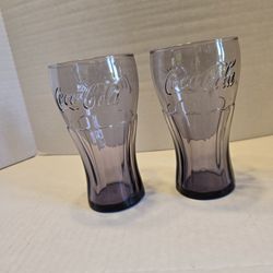 Vintage Coca-Cola McDonald's Glasses , Hazey Purple 1980's