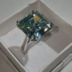 16 Carat Moissanite Ring, Size 8