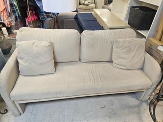 Beige Fabric Two-Seater Loveseat Sofa