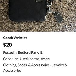Coach Wristlet Black Like New 