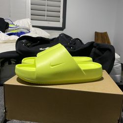 Volt Green Nike Calm Slides