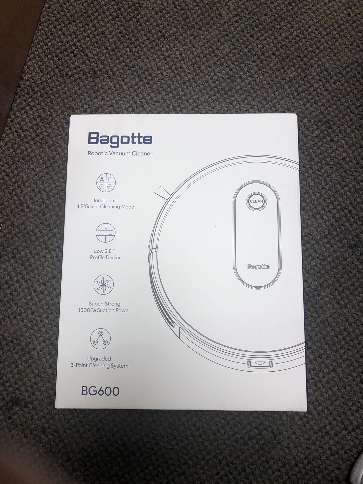 Bagotte Robot Vacuum, [2019 Upgrade] Robotic Vacuum Cleaner with 1600Pa High Suction, Self-Charging, Slim & Quiet, Automatic Vacuum Cleaner Robot for