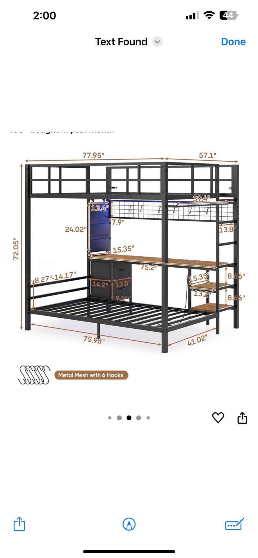 Bunk Bed FULL OVER / Twin Loft With DESK