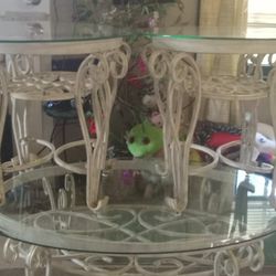 Coffee Table And 2 End Tables,two Matching Lamps,no Shades