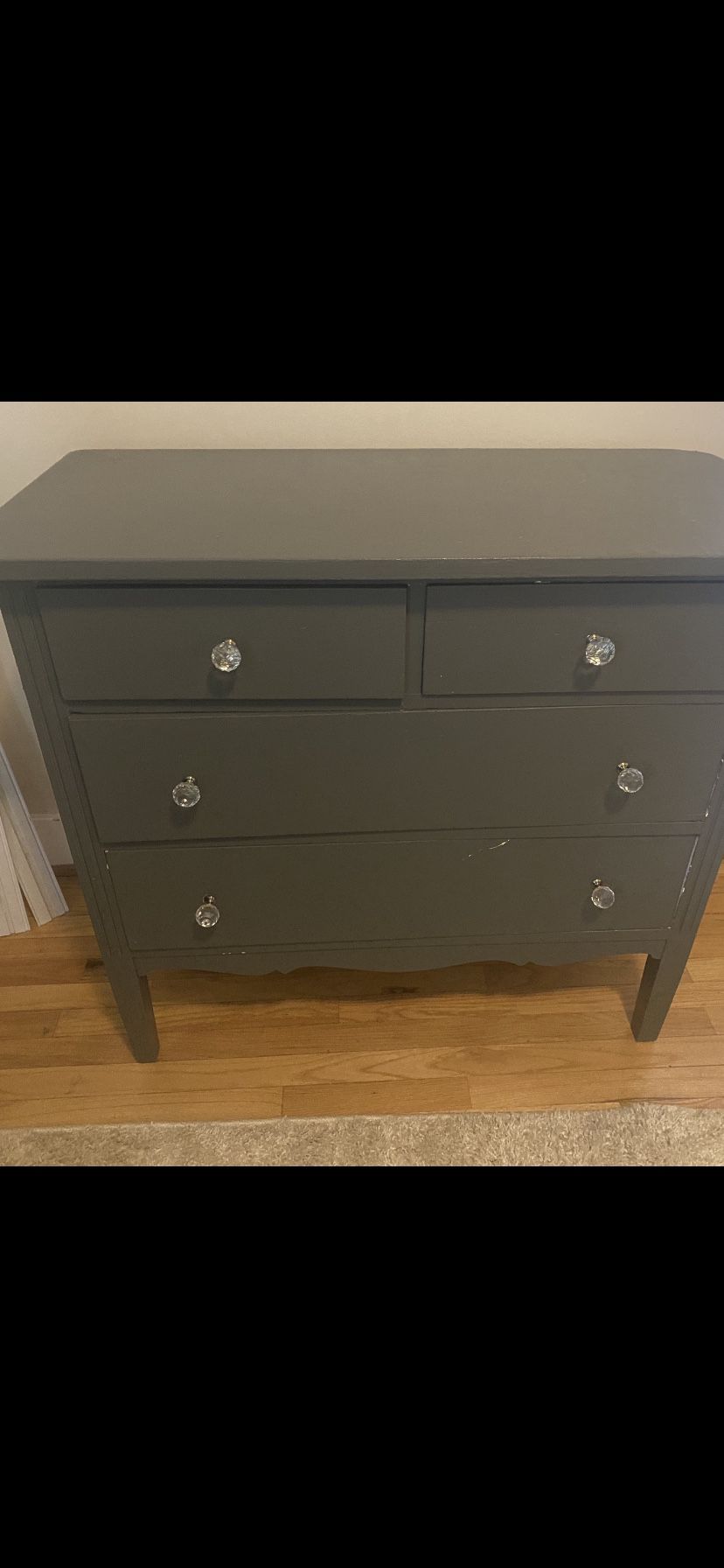 Solid Wood Grey Dresser 