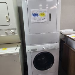 🚚Moving Sale! GE Front Load Stack Washer Dryer Electric Set-Warranty Included 