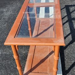 Wood/ Glass Console Table 