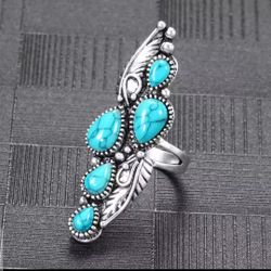 925 Sterling Silver Natural Blue Turquoise Ring For Women  Sz 7, 8 Or 9  RNG49