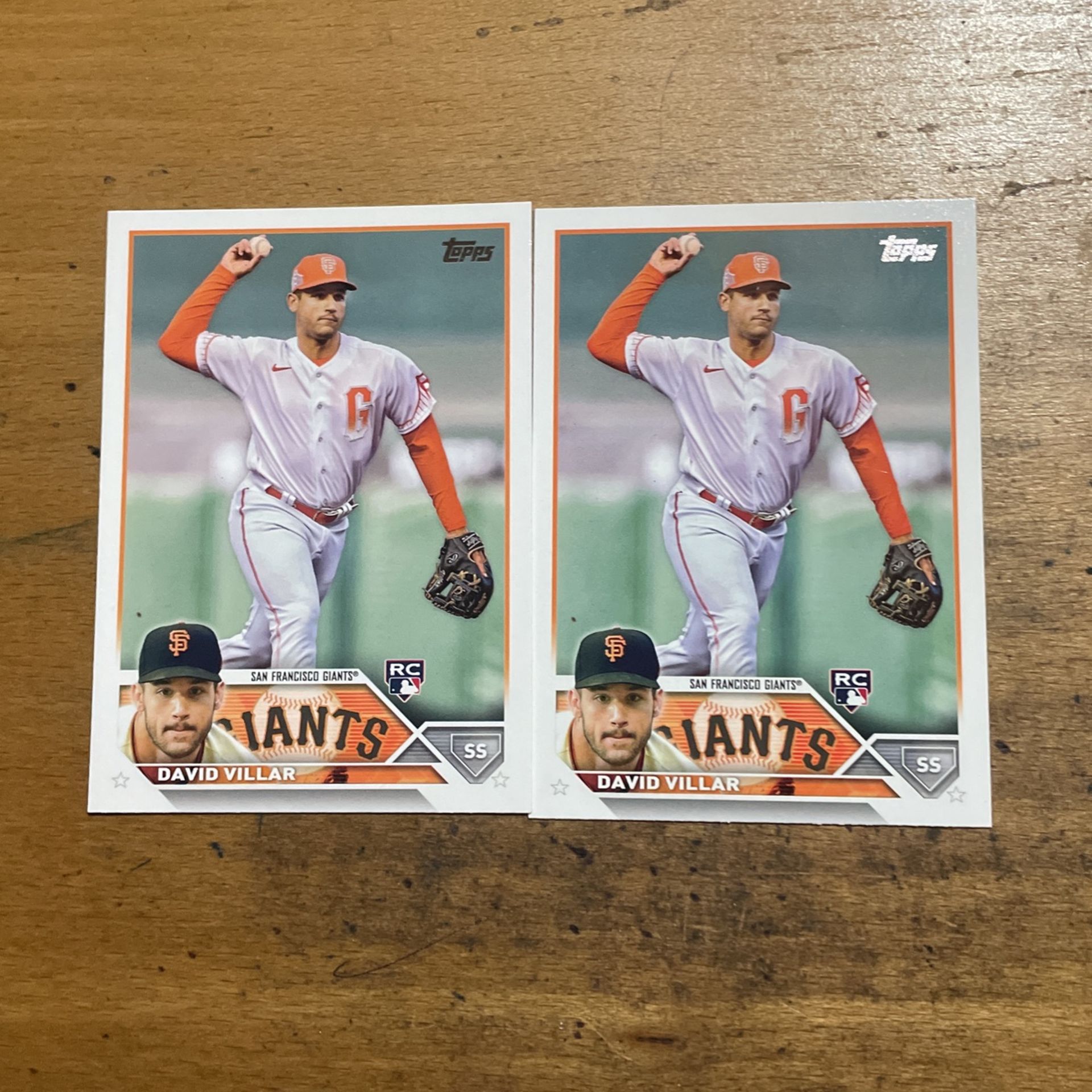 2023 TOPPS DAVID VILLAR 2 CARD ROOKIE LOT