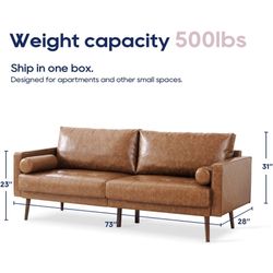 Faux Leather Sofa