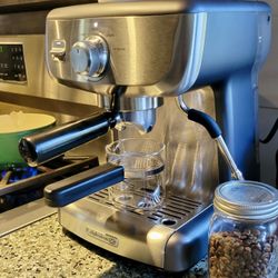 NEW Espresso Machine W/ Steam Wand, Calphalon Temp iQ Espresso Machine with Steam Wand, Stainless Steel !