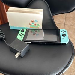 🌴 Nintendo Switch Animal Crossing Edition (V2) – Console + Dock + Joy-Cons + Charger + Screen Protector